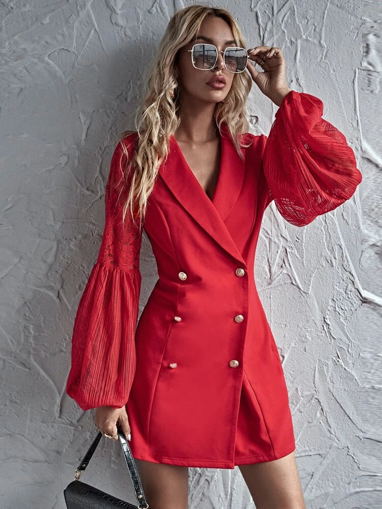 Rozallia Blazer Dress Red